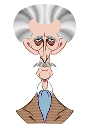 Peter Cushing als Doctor Who - karikatuur